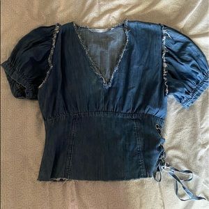 zara denim top
